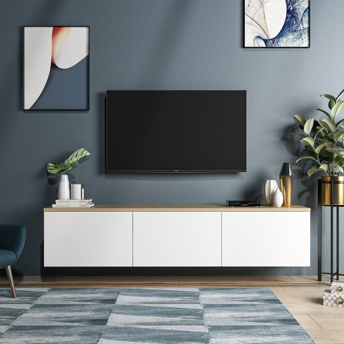 Hanah Home Soporte para TV Blanco y Roble